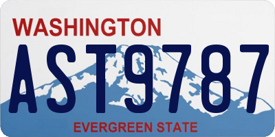 WA license plate AST9787