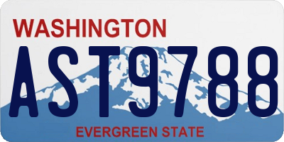 WA license plate AST9788