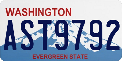 WA license plate AST9792