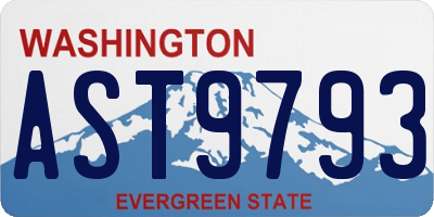 WA license plate AST9793