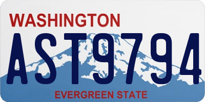WA license plate AST9794