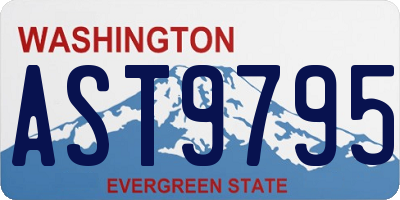 WA license plate AST9795