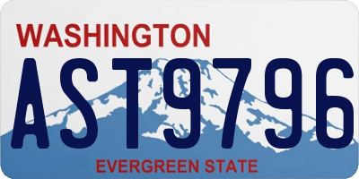 WA license plate AST9796