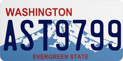 WA license plate AST9799