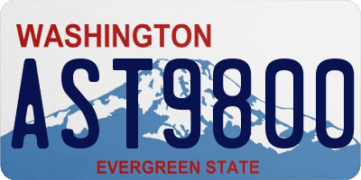 WA license plate AST9800