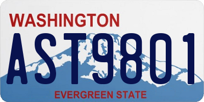 WA license plate AST9801