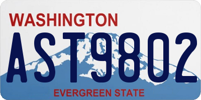 WA license plate AST9802