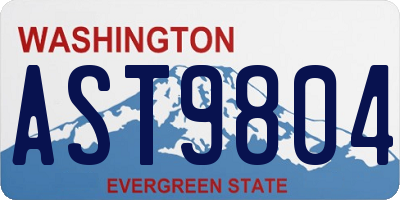 WA license plate AST9804
