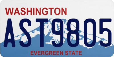 WA license plate AST9805