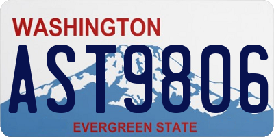 WA license plate AST9806