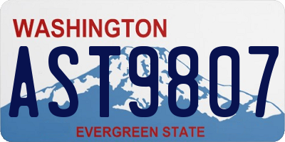 WA license plate AST9807