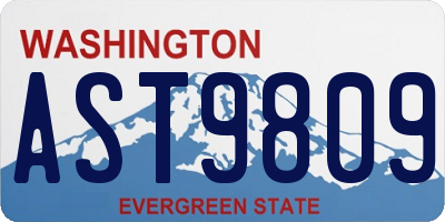WA license plate AST9809