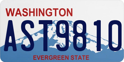 WA license plate AST9810