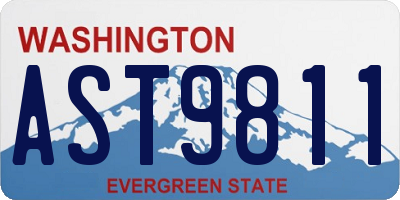 WA license plate AST9811