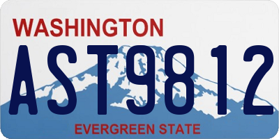 WA license plate AST9812