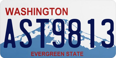 WA license plate AST9813