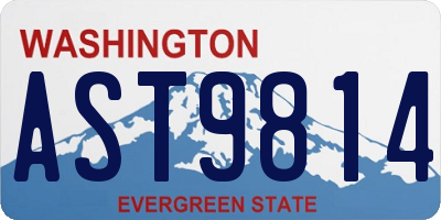 WA license plate AST9814