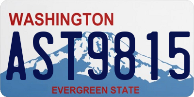 WA license plate AST9815