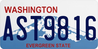 WA license plate AST9816