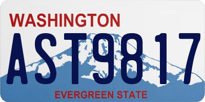 WA license plate AST9817