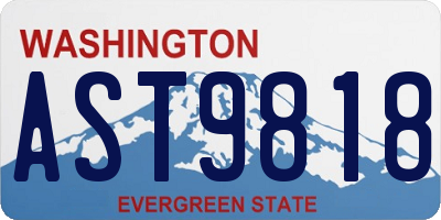 WA license plate AST9818