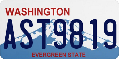 WA license plate AST9819