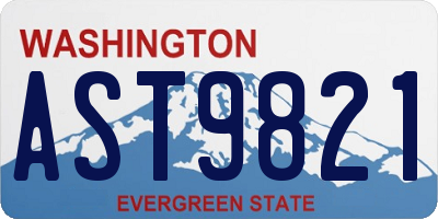 WA license plate AST9821