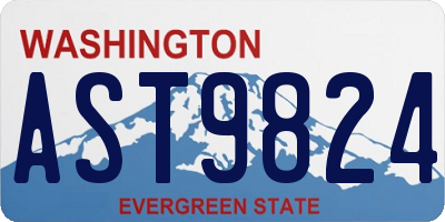 WA license plate AST9824