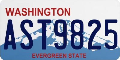 WA license plate AST9825