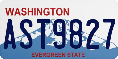 WA license plate AST9827