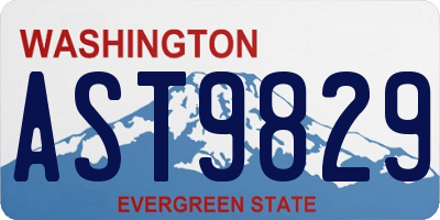 WA license plate AST9829