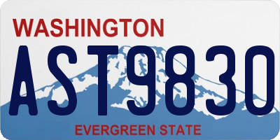WA license plate AST9830