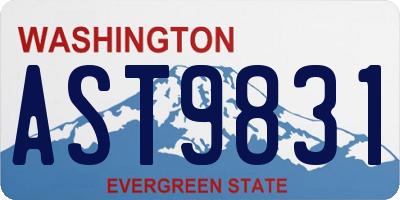 WA license plate AST9831