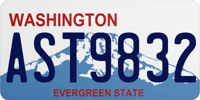 WA license plate AST9832