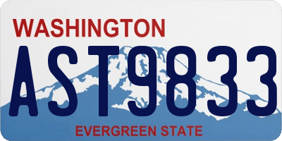 WA license plate AST9833