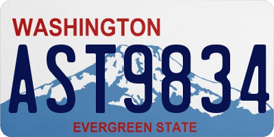 WA license plate AST9834