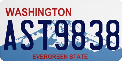 WA license plate AST9838