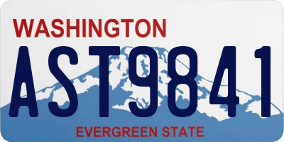 WA license plate AST9841