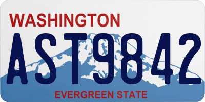 WA license plate AST9842