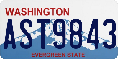 WA license plate AST9843