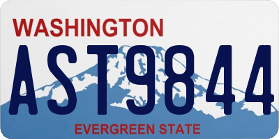 WA license plate AST9844