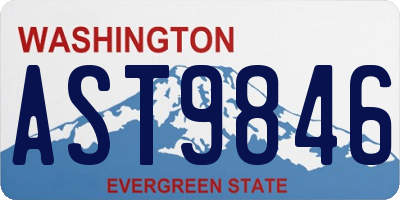 WA license plate AST9846