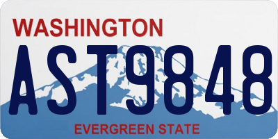 WA license plate AST9848
