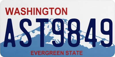 WA license plate AST9849