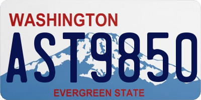 WA license plate AST9850