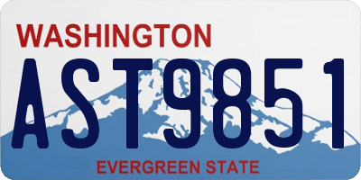 WA license plate AST9851