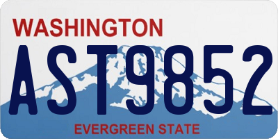 WA license plate AST9852