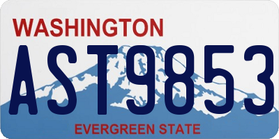 WA license plate AST9853