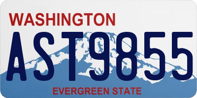WA license plate AST9855