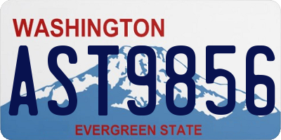 WA license plate AST9856